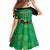 Custom St Kitts and Nevis Cricket Family Matching Off The Shoulder Long Sleeve Dress and Hawaiian Shirt Tropical Flowers Jersey