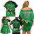 Custom St Kitts and Nevis Cricket Family Matching Off Shoulder Short Dress and Hawaiian Shirt Tropical Flowers Jersey