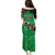 Custom St Kitts and Nevis Cricket Family Matching Puletasi and Hawaiian Shirt Tropical Flowers Jersey