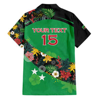 Custom St Kitts and Nevis Cricket Hawaiian Shirt Tropical Flowers Jersey