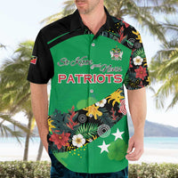 Custom St Kitts and Nevis Cricket Hawaiian Shirt Tropical Flowers Jersey