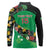 Custom St Kitts and Nevis Cricket Long Sleeve Polo Shirt Tropical Flowers Jersey
