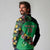Custom St Kitts and Nevis Cricket Long Sleeve Polo Shirt Tropical Flowers Jersey