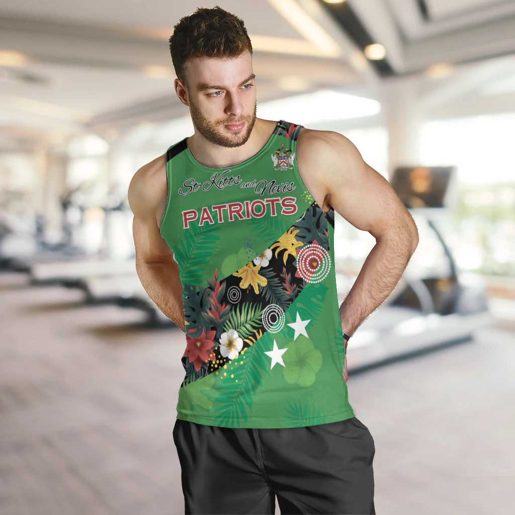 Custom St Kitts and Nevis Cricket Men Tank Top Tropical Flowers Jersey