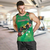 Custom St Kitts and Nevis Cricket Men Tank Top Tropical Flowers Jersey