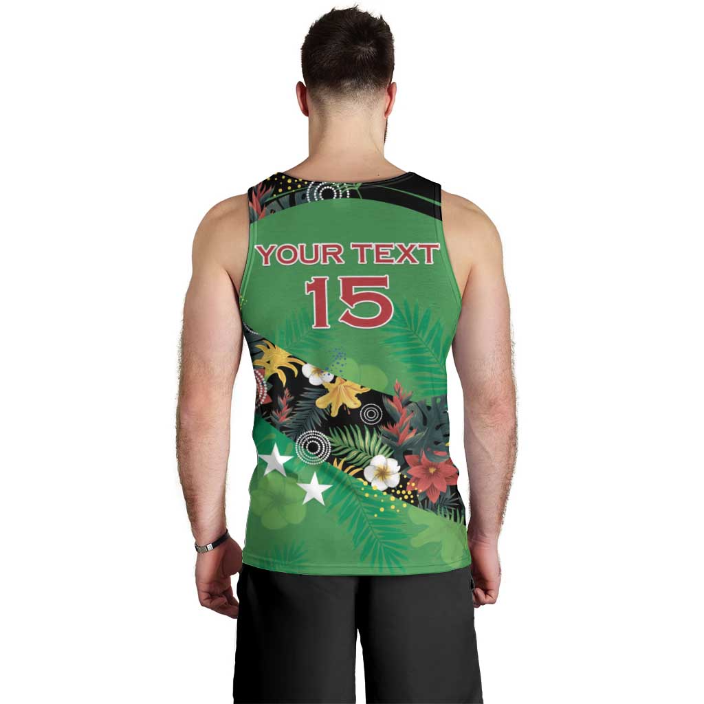 Custom St Kitts and Nevis Cricket Men Tank Top Tropical Flowers Jersey