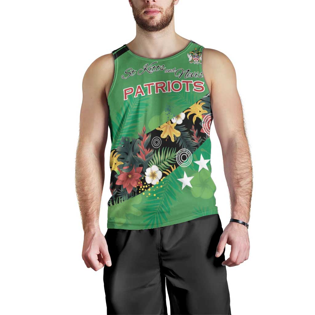 Custom St Kitts and Nevis Cricket Men Tank Top Tropical Flowers Jersey