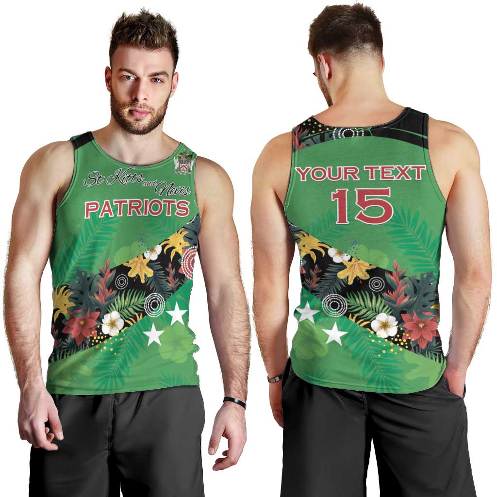 Custom St Kitts and Nevis Cricket Men Tank Top Tropical Flowers Jersey