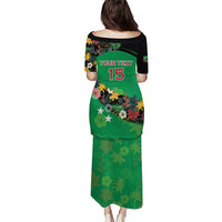 Custom St Kitts and Nevis Cricket Puletasi Tropical Flowers Jersey