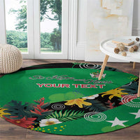 Custom St Kitts and Nevis Cricket Round Carpet Tropical Flowers Jersey