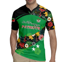 Custom St Kitts and Nevis Cricket Rugby Jersey Tropical Flowers Jersey