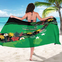 Custom St Kitts and Nevis Cricket Sarong Tropical Flowers Jersey