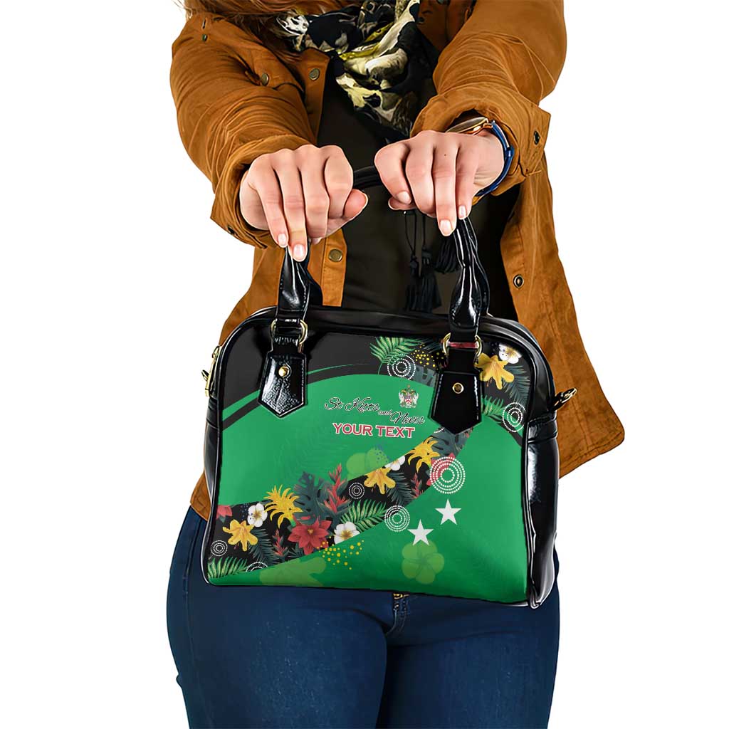 Custom St Kitts and Nevis Cricket Shoulder Handbag Tropical Flowers Jersey