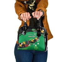 Custom St Kitts and Nevis Cricket Shoulder Handbag Tropical Flowers Jersey