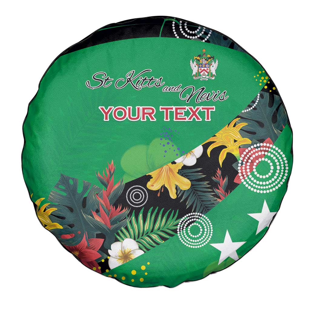 Custom St Kitts and Nevis Cricket Spare Tire Cover Tropical Flowers Jersey