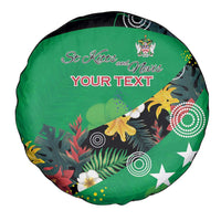 Custom St Kitts and Nevis Cricket Spare Tire Cover Tropical Flowers Jersey
