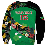 Custom St Kitts and Nevis Cricket Sweatshirt Tropical Flowers Jersey