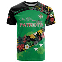 Custom St Kitts and Nevis Cricket T Shirt Tropical Flowers Jersey