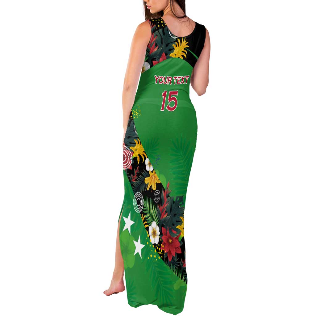 Custom St Kitts and Nevis Cricket Tank Maxi Dress Tropical Flowers Jersey