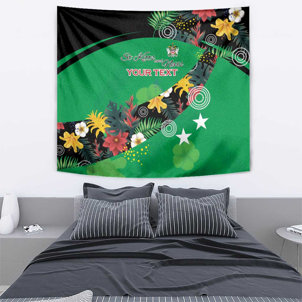 Custom St Kitts and Nevis Cricket Tapestry Tropical Flowers Jersey