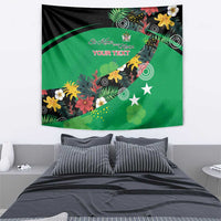 Custom St Kitts and Nevis Cricket Tapestry Tropical Flowers Jersey