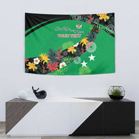 Custom St Kitts and Nevis Cricket Tapestry Tropical Flowers Jersey