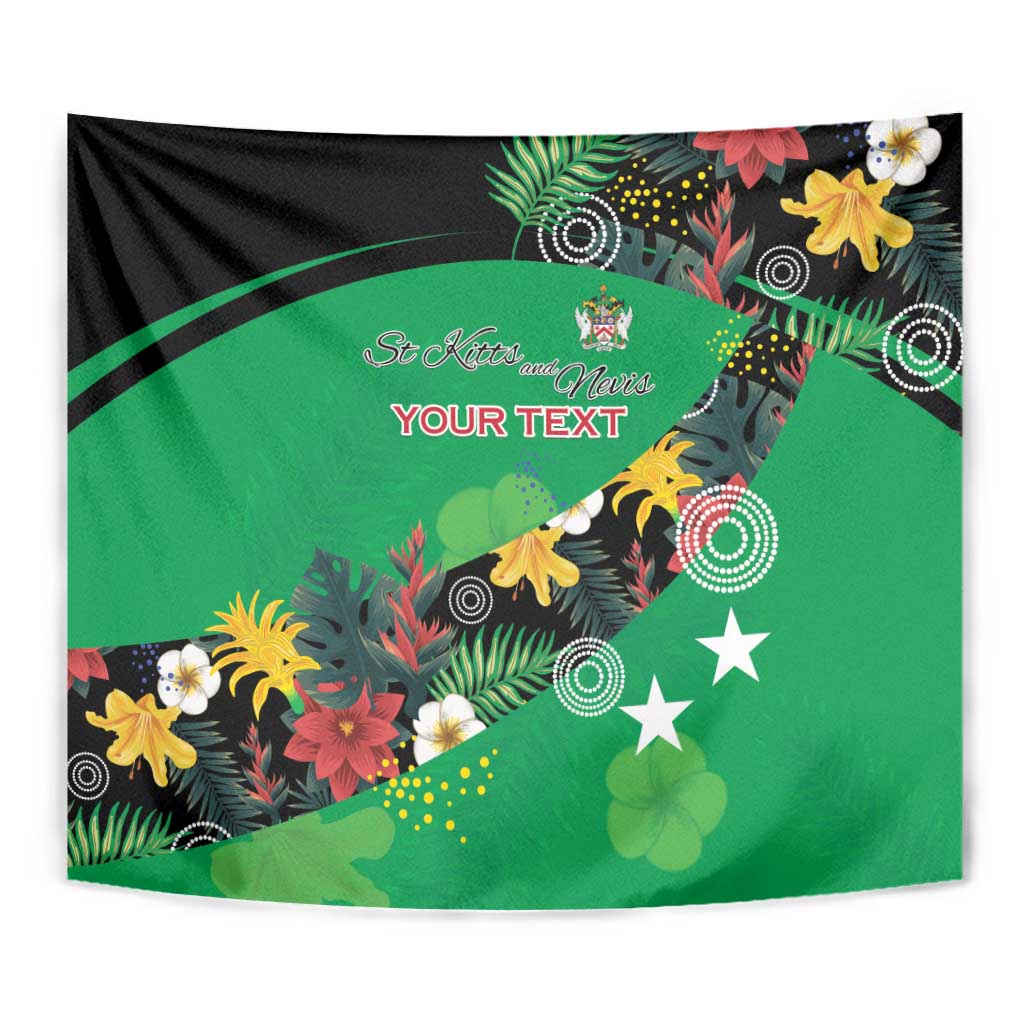 Custom St Kitts and Nevis Cricket Tapestry Tropical Flowers Jersey