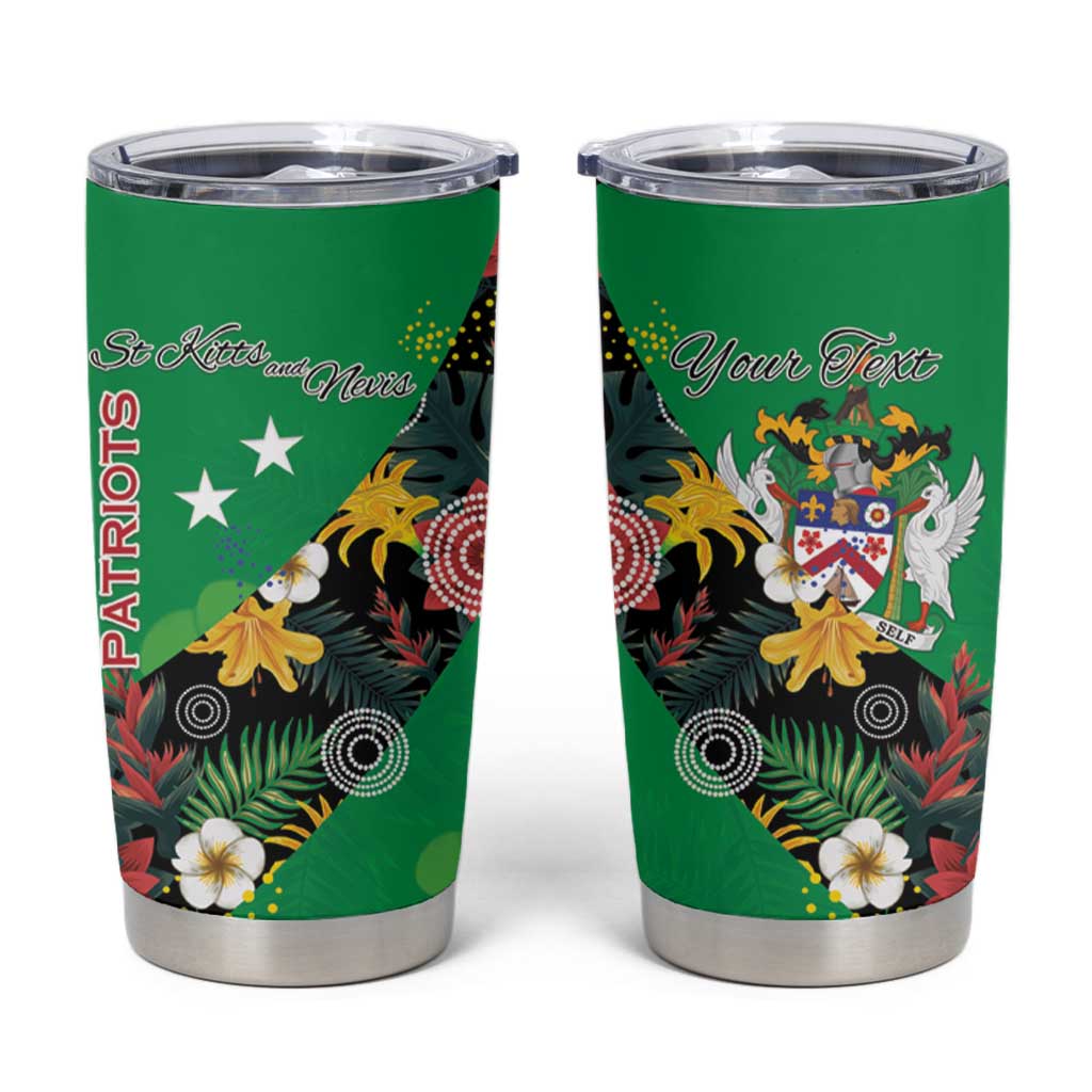 Custom St Kitts and Nevis Cricket Tumbler Cup Tropical Flowers Jersey