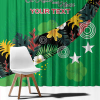 Custom St Kitts and Nevis Cricket Window Curtain Tropical Flowers Jersey