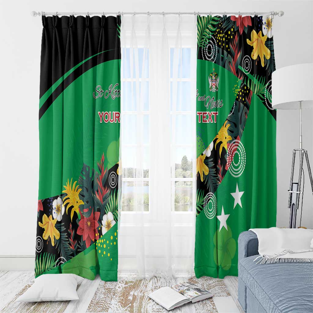 Custom St Kitts and Nevis Cricket Window Curtain Tropical Flowers Jersey