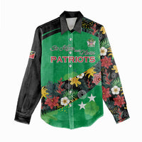 Custom St Kitts and Nevis Cricket Women Casual Shirt Tropical Flowers Jersey