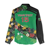 Custom St Kitts and Nevis Cricket Women Casual Shirt Tropical Flowers Jersey