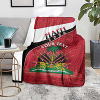 Personalized Haiti Blanket Flag 1964 Coat Of Arms - Polynesian Style