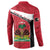 Personalized Haiti Button Sweatshirt Flag 1964 Coat Of Arms - Polynesian Style - Wonder Print Shop