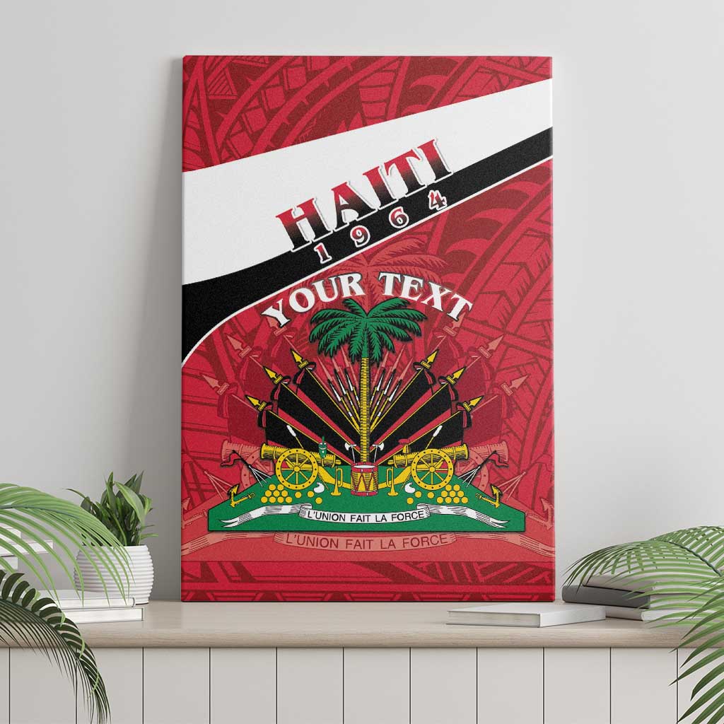 Personalized Haiti Canvas Wall Art Flag 1964 Coat Of Arms - Polynesian Style - Wonder Print Shop