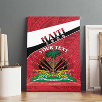 Personalized Haiti Canvas Wall Art Flag 1964 Coat Of Arms - Polynesian Style - Wonder Print Shop