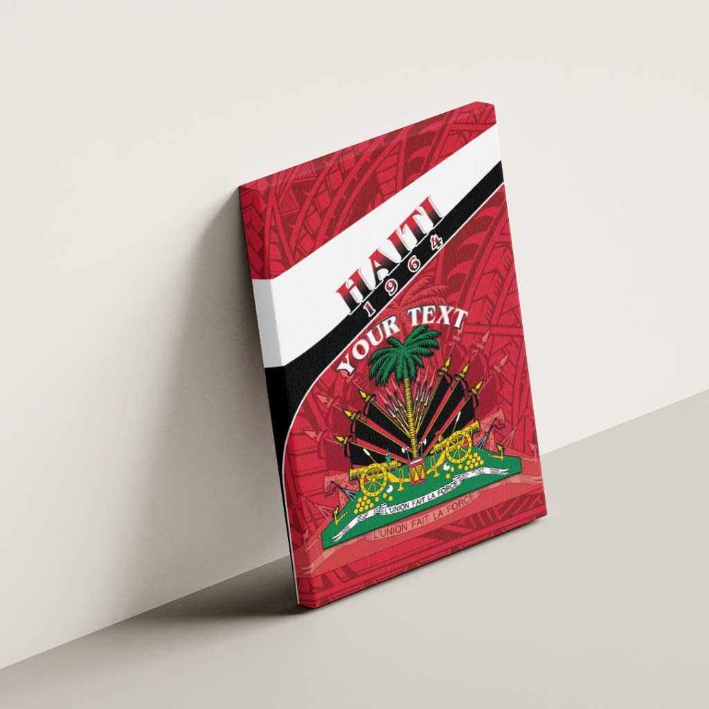 Personalized Haiti Canvas Wall Art Flag 1964 Coat Of Arms - Polynesian Style - Wonder Print Shop