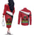 Personalized Haiti Couples Matching Off The Shoulder Long Sleeve Dress and Long Sleeve Button Shirt Flag 1964 Coat Of Arms - Polynesian Style