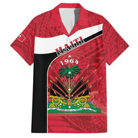 Personalized Haiti Family Matching Short Sleeve Bodycon Dress and Hawaiian Shirt Flag 1964 Coat Of Arms - Polynesian Style - Wonder Print Shop