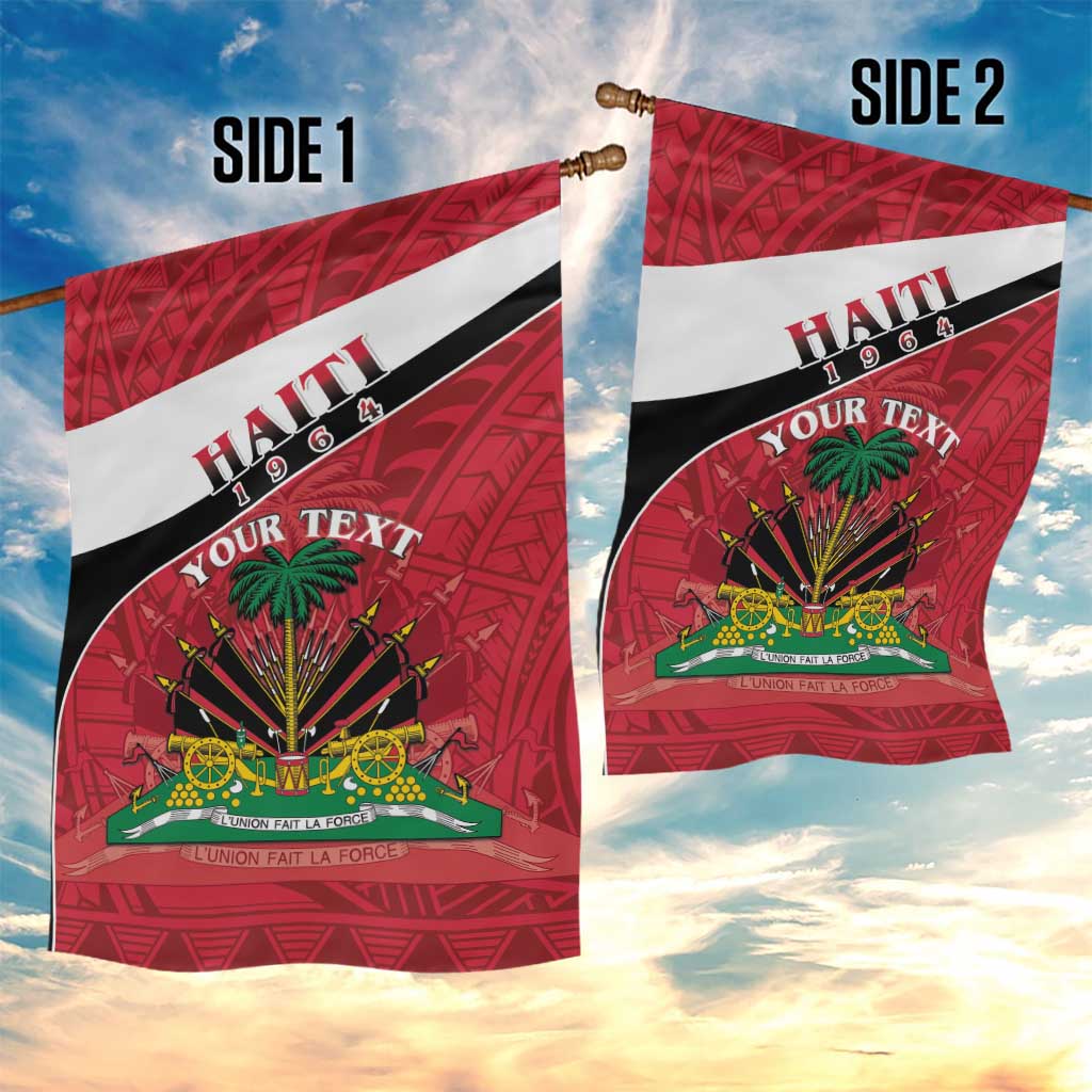 Personalized Haiti Garden Flag Flag 1964 Coat Of Arms - Polynesian Style - Wonder Print Shop