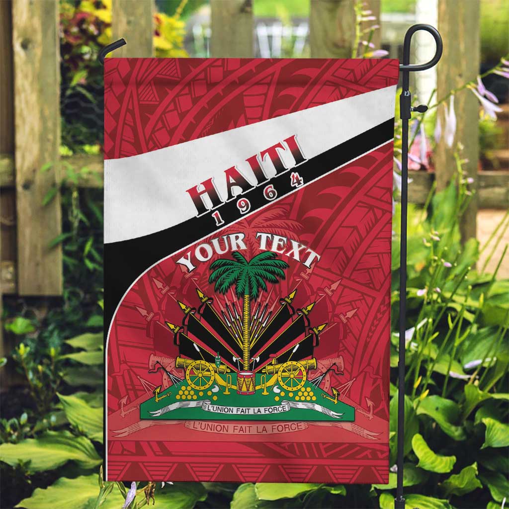 Personalized Haiti Garden Flag Flag 1964 Coat Of Arms - Polynesian Style - Wonder Print Shop
