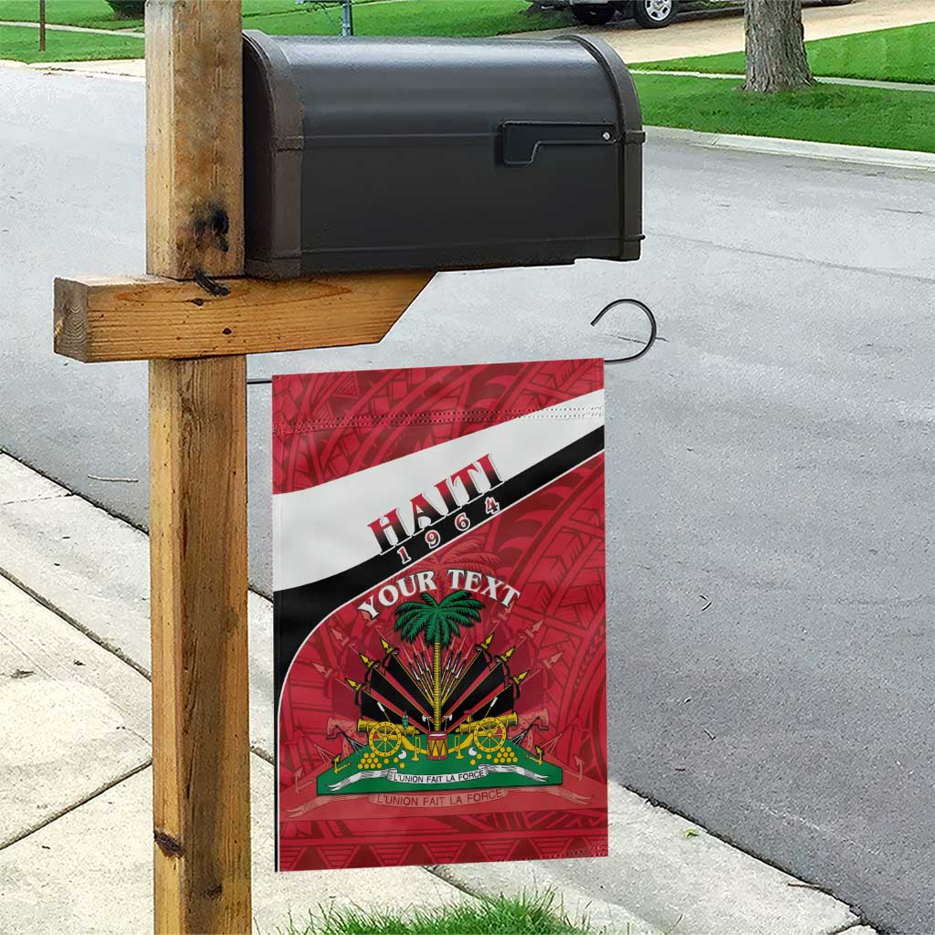 Personalized Haiti Garden Flag Flag 1964 Coat Of Arms - Polynesian Style - Wonder Print Shop
