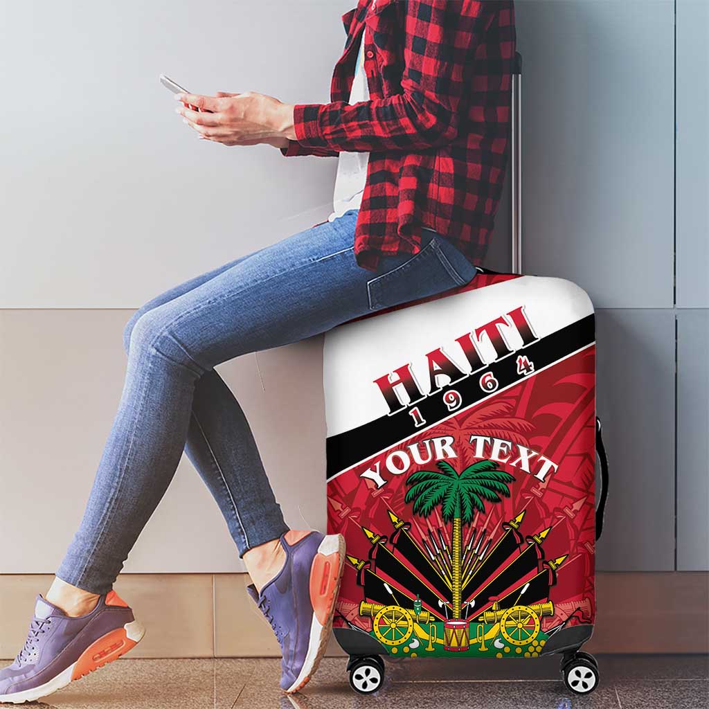 Personalized Haiti Luggage Cover Flag 1964 Coat Of Arms - Polynesian Style - Wonder Print Shop