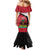 Personalized Haiti Mermaid Dress Flag 1964 Coat Of Arms - Polynesian Style - Wonder Print Shop