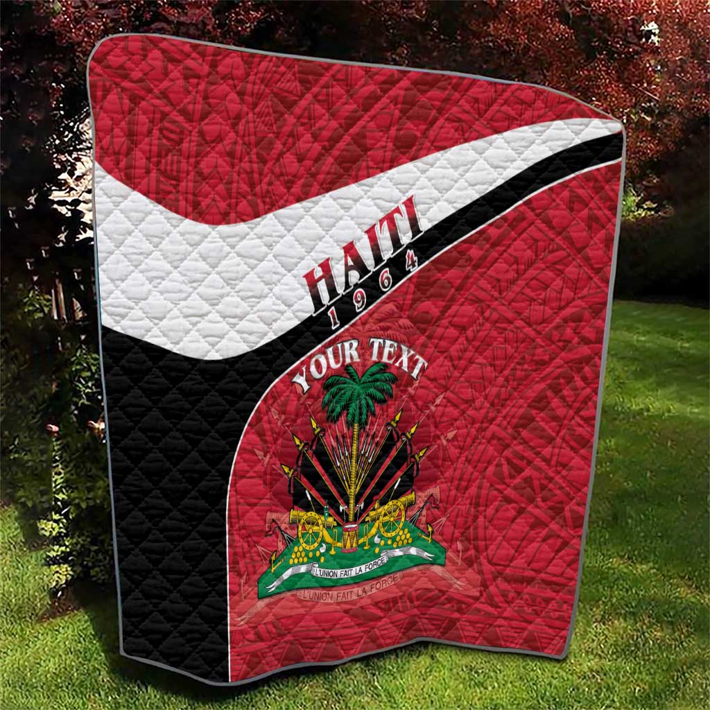 Personalized Haiti Quilt Flag 1964 Coat Of Arms - Polynesian Style - Wonder Print Shop