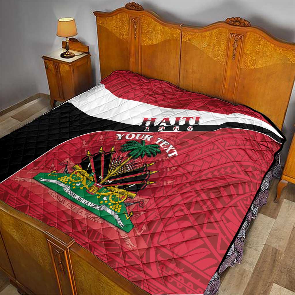 Personalized Haiti Quilt Flag 1964 Coat Of Arms - Polynesian Style - Wonder Print Shop