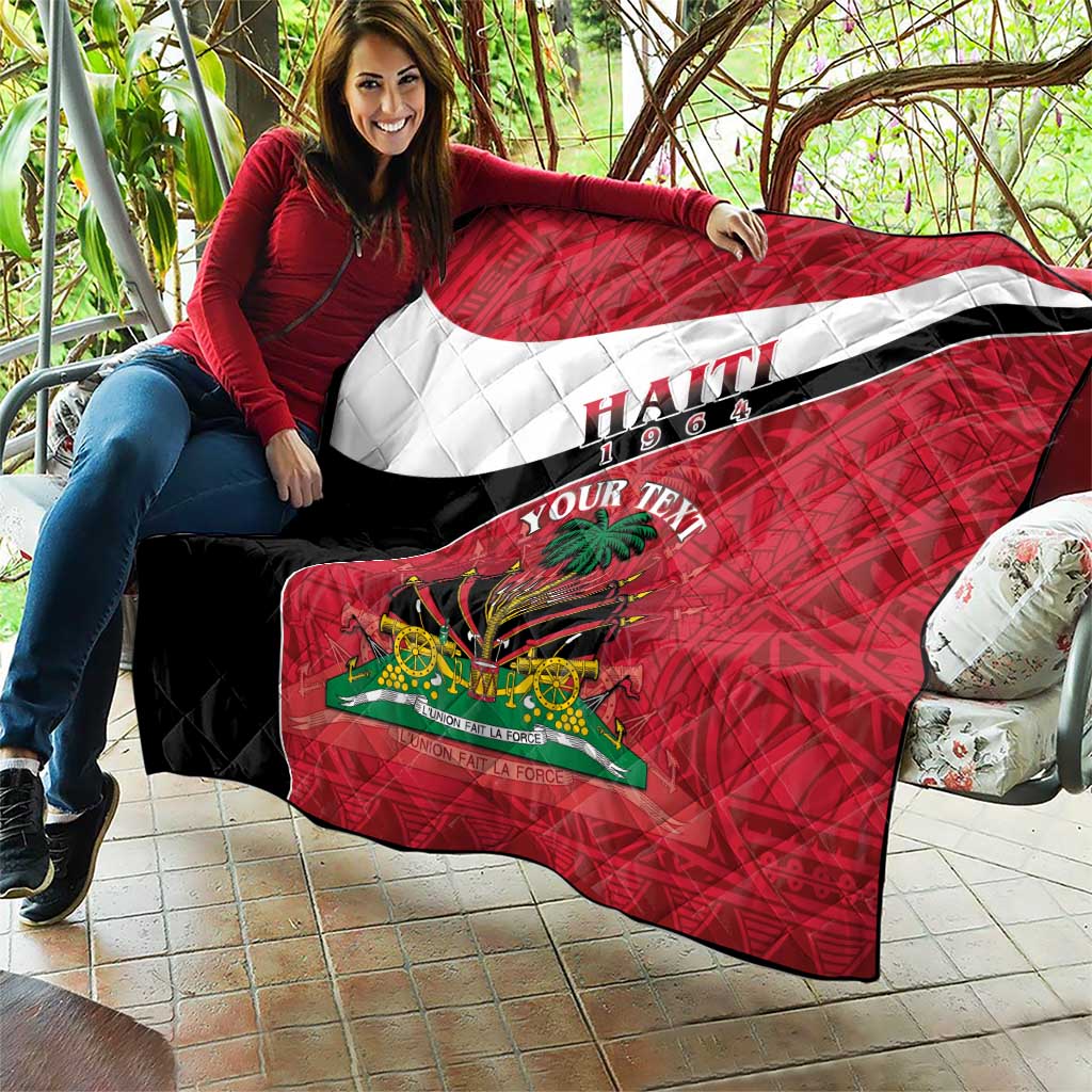 Personalized Haiti Quilt Flag 1964 Coat Of Arms - Polynesian Style - Wonder Print Shop