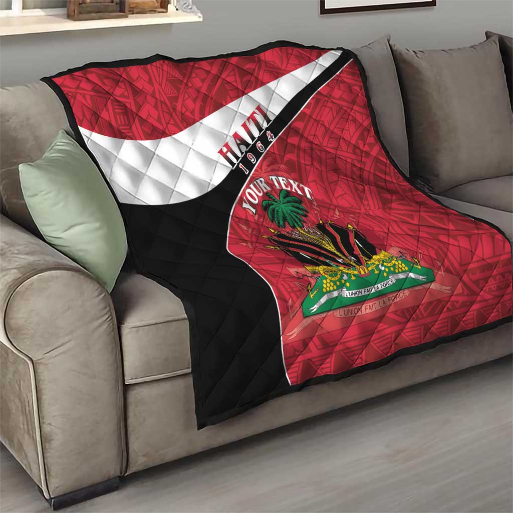 Personalized Haiti Quilt Flag 1964 Coat Of Arms - Polynesian Style - Wonder Print Shop
