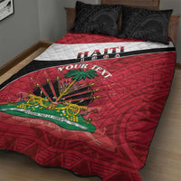 Personalized Haiti Quilt Bed Set Flag 1964 Coat Of Arms - Polynesian Style - Wonder Print Shop