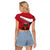 Personalized Haiti Raglan Cropped T Shirt Flag 1964 Coat Of Arms - Polynesian Style - Wonder Print Shop
